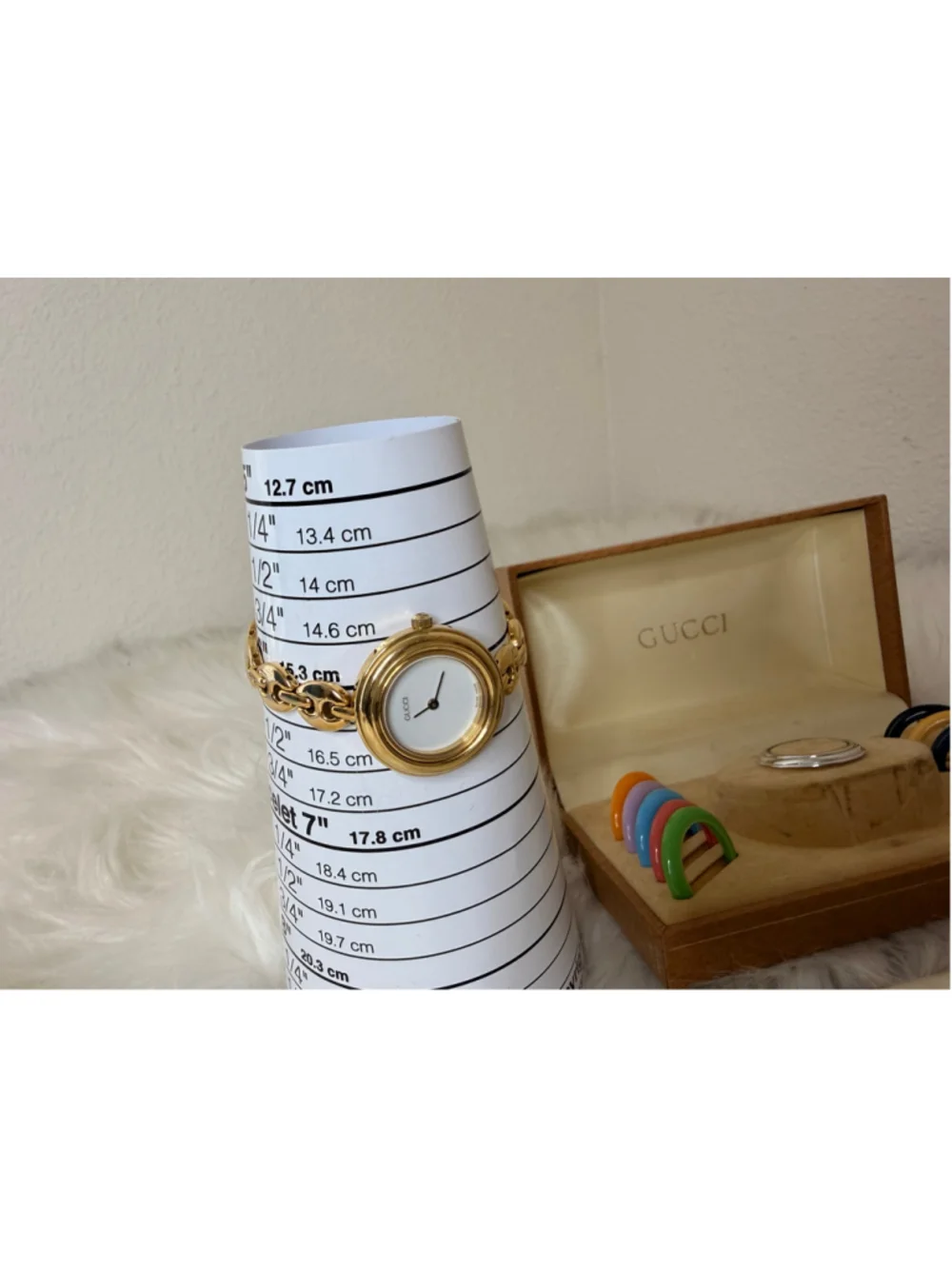Gucci Interchangeable Bezel Horsebit link Watch, w/ 12 bezels, box & paperwork